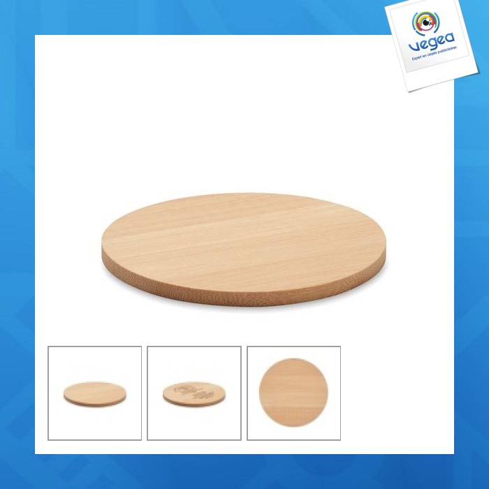 Sous-verre personnalisable rond en bambou