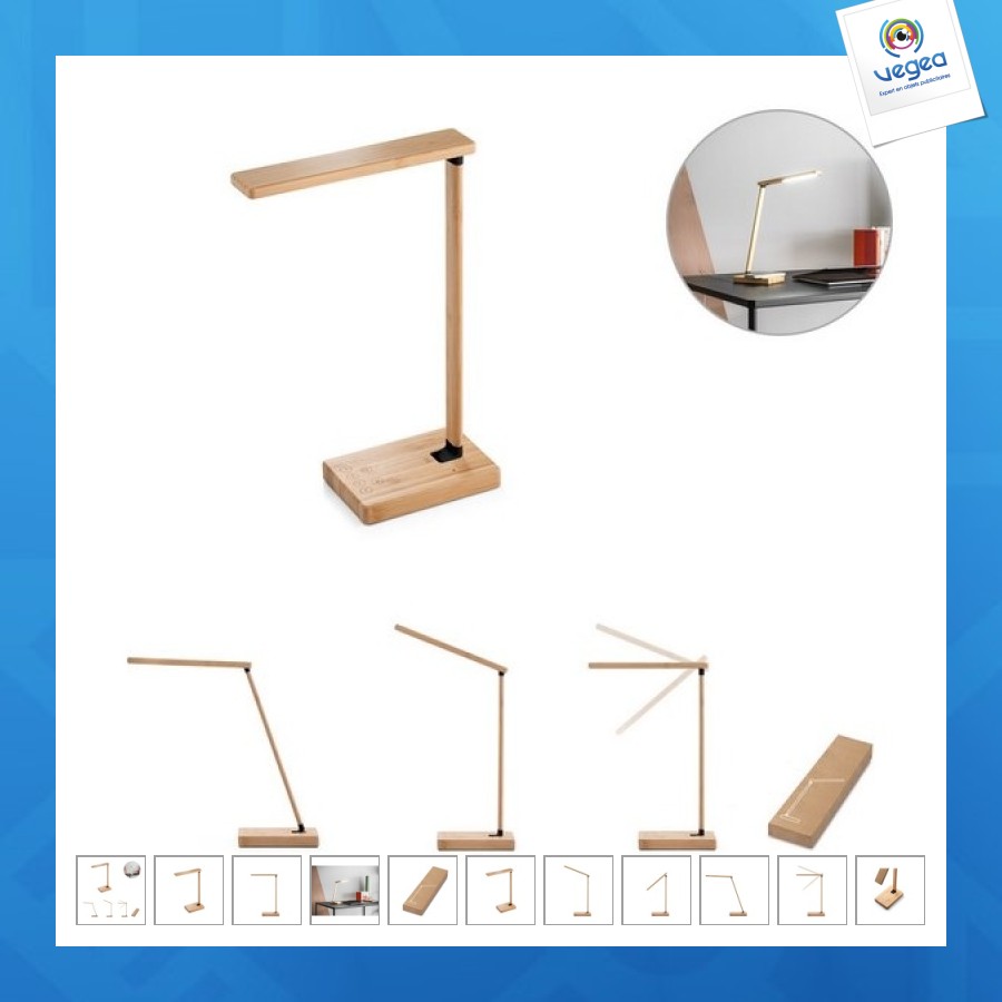 Lampe en bambou avec chargeur sans fils