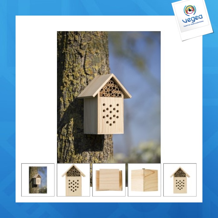 Abri pour abeilles avec logo en bois fahim