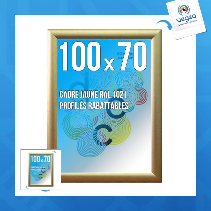 Cadre personnalisable affich. clic-clac mural 100x70cm or/gold