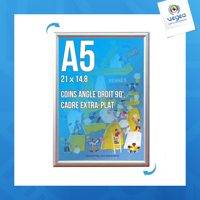 Cadre affichage publicitaire clic-clac mural a.5 (210x148mm)