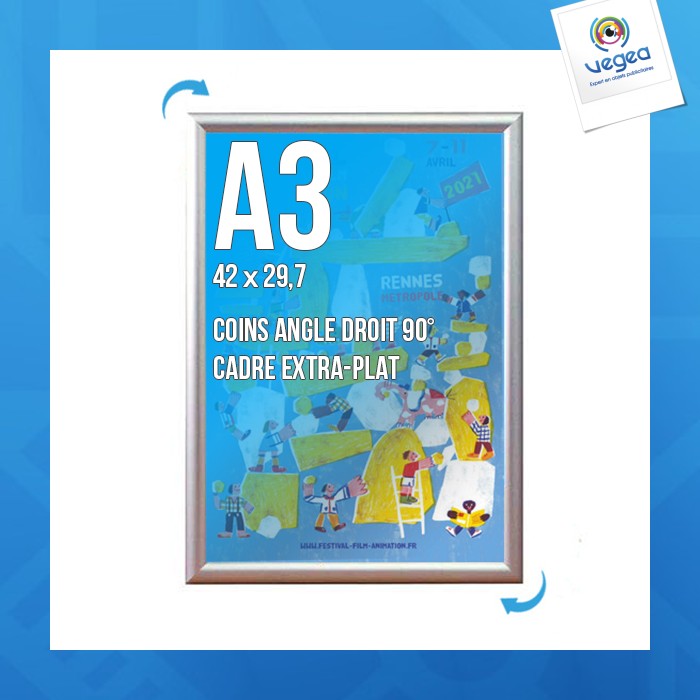 Cadre affichage personnalisable clic-clac mural a.3 (420x297mm)