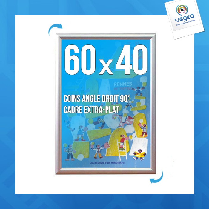 Cadre affichage personnalisable clic-clac mural 60x40cm