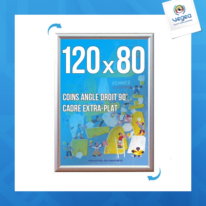 Cadre affichage publicitaire clic-clac mural 120x80cm