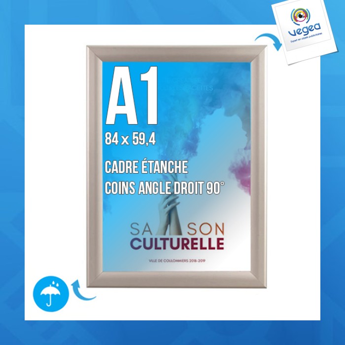 Cadre affichage personnalisé clic-clac mural a.1 (840x594mm) étanche