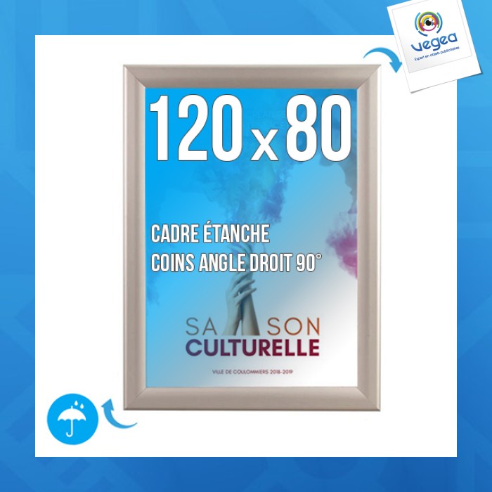 Cadre affichage avec logo clic-clac mural 1200x800mm étanche
