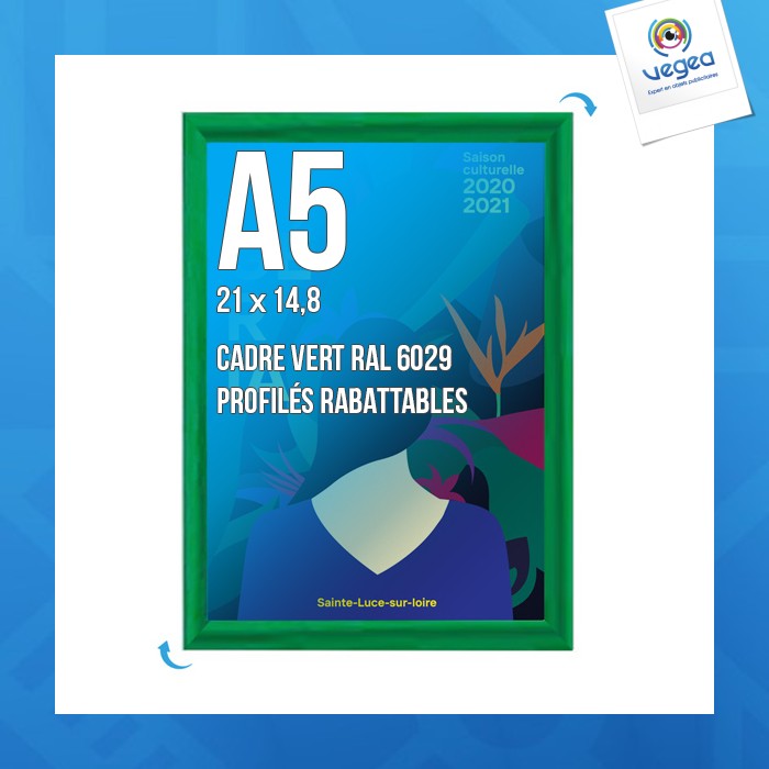 Cadre affichage personnalisé clic-clac mural a.5 vert