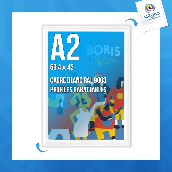 Cadre affichage avec logo clic-clac mural a.2 blanc