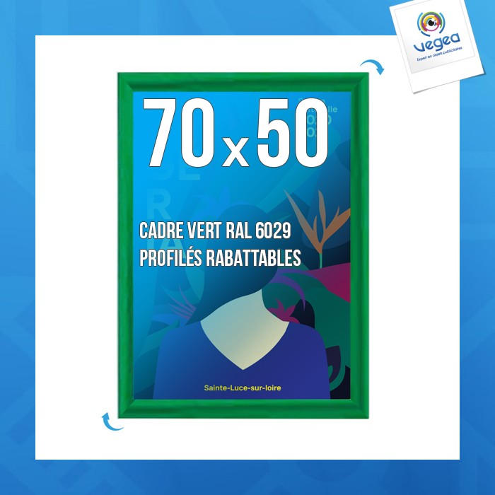 Cadre affichage personnalisé clic-clac mural 70x50cm vert