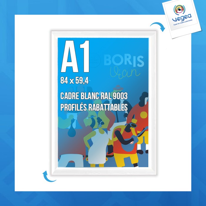 Cadre affichage personnalisable clic-clac mural a.1 blanc
