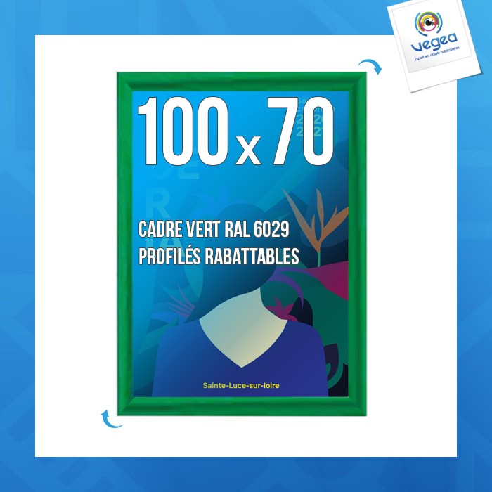 Cadre affichage personnalisable clic-clac mural 100x70cm vert