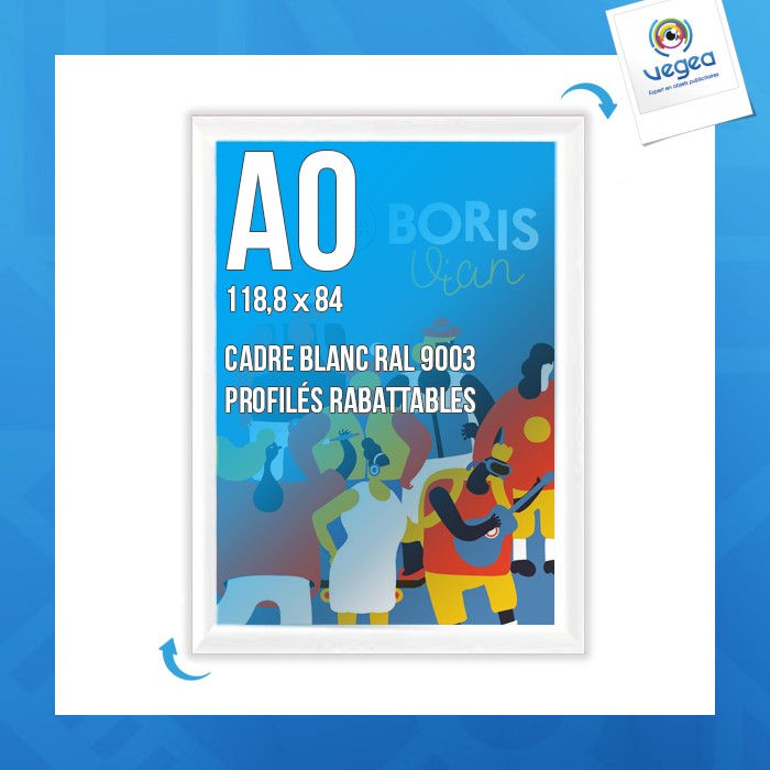 Cadre affichage personnalisable clic-clac mural a.0 blanc