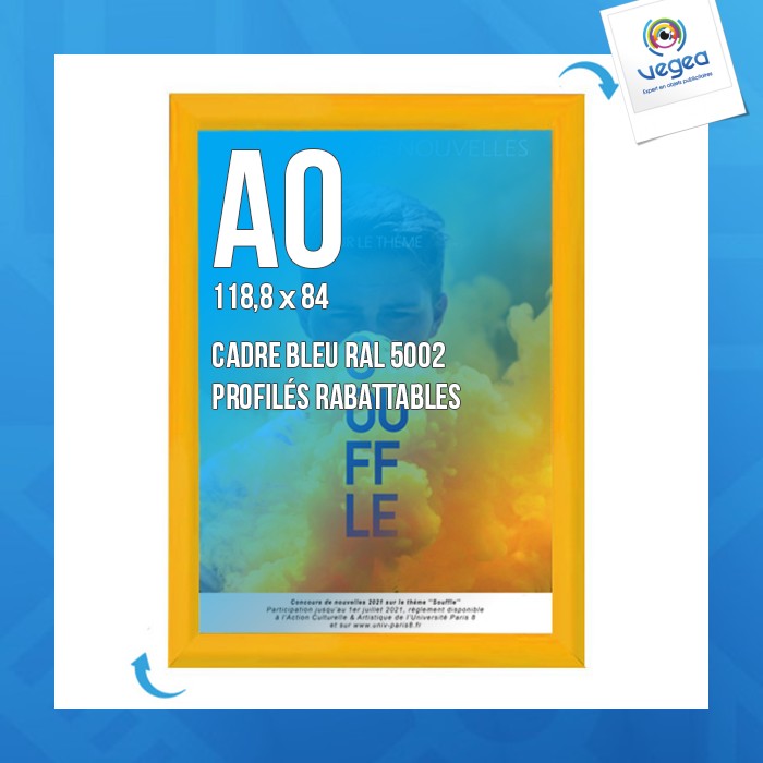 Cadre affichage avec logo clic-clac mural a.0 jaune