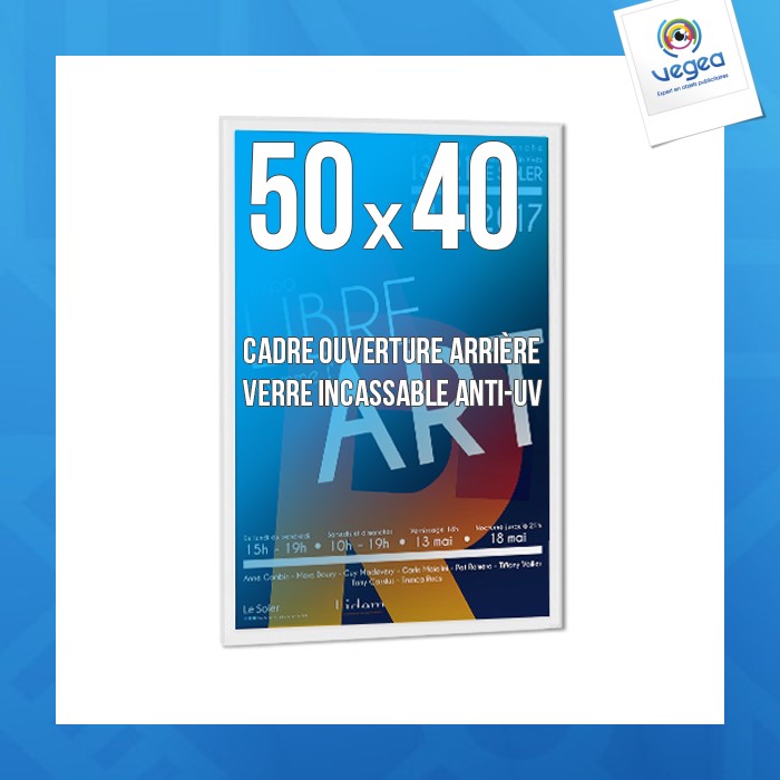Cadre publicitaire déco 40x50cm couleur blanc