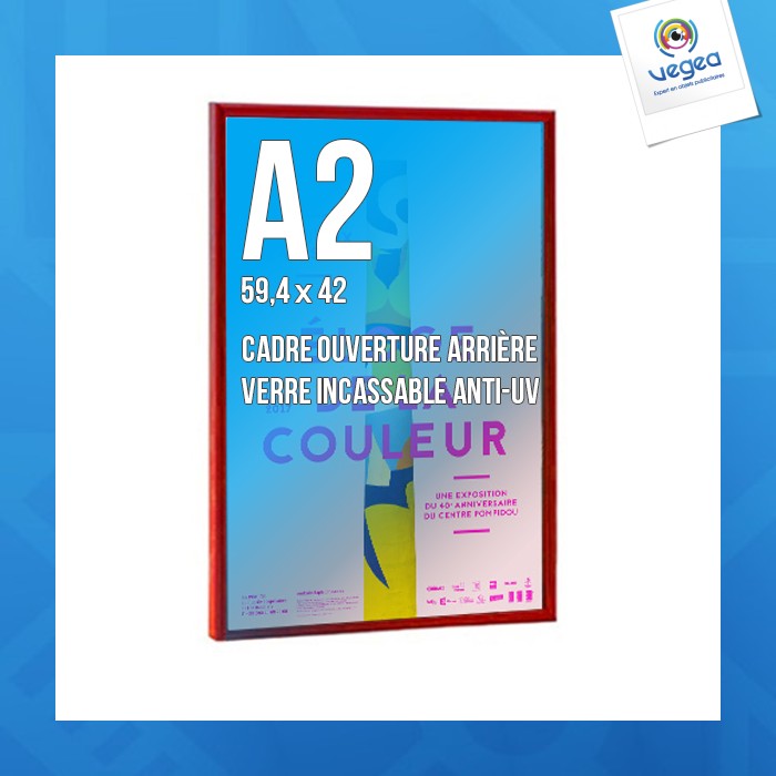 Cadre personnalisable déco a2 couleur rouge