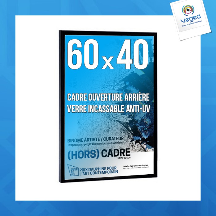 Cadre promotionnel déco 60x40cm couleur noir