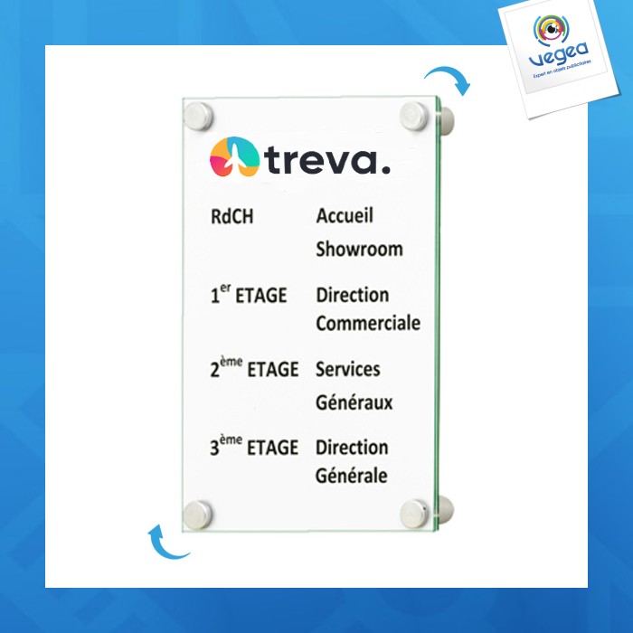 Plaque signalétique cristal-sign 210 x 300 mm