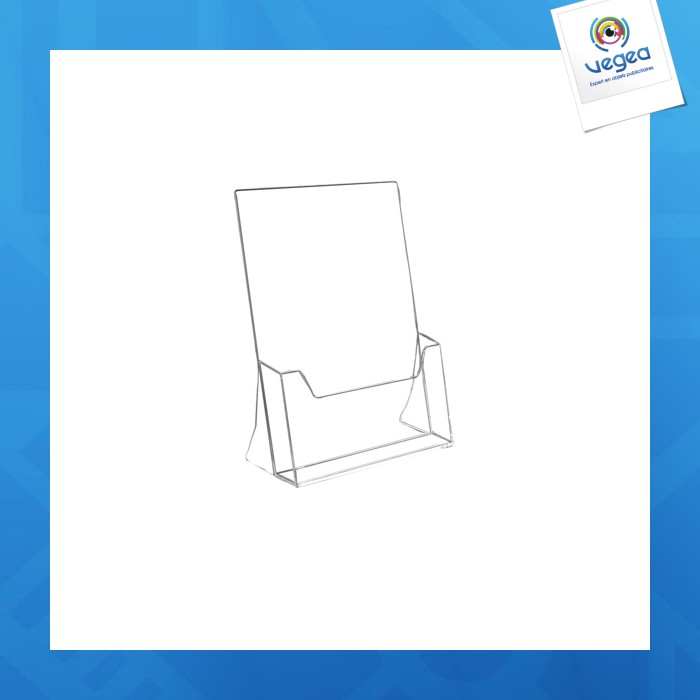 Porte brochure promotionnel comptoir cristal eco 1 case a.5 (l.15.5 cm)