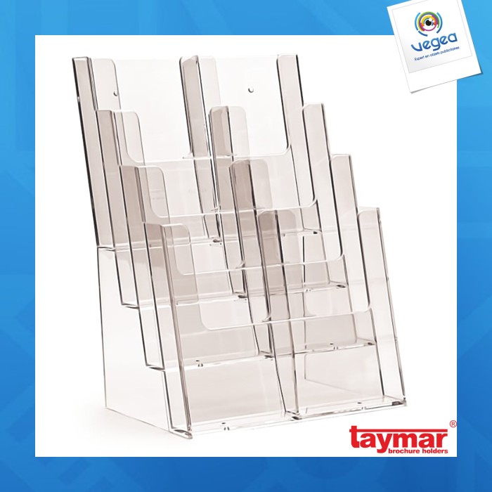Porte-brochure comptoir 8 cases 1/3.a4 mixte