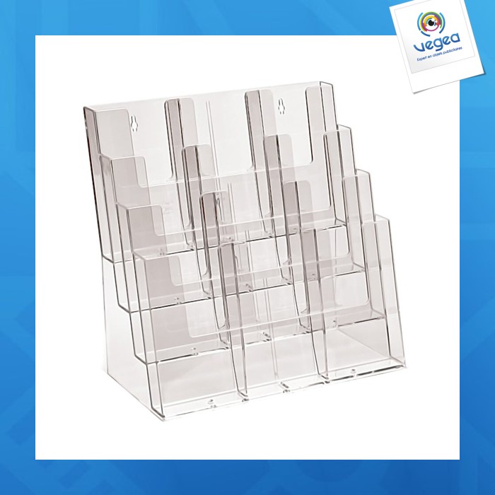 Porte-brochure comptoir 12 cases 1/3.a4 mixte
