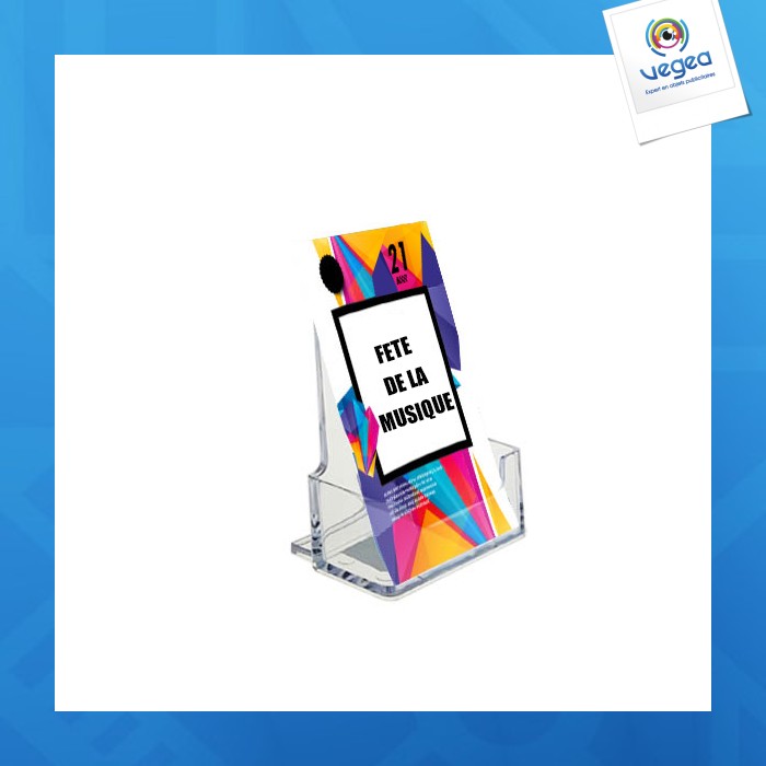 Porte-carte avec logo visite comptoir 1 case 57mm hauteur