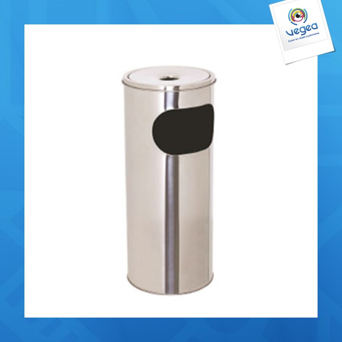 Poubelle cendrier avec logo + étouffoir capacité 30l + seau intérieur