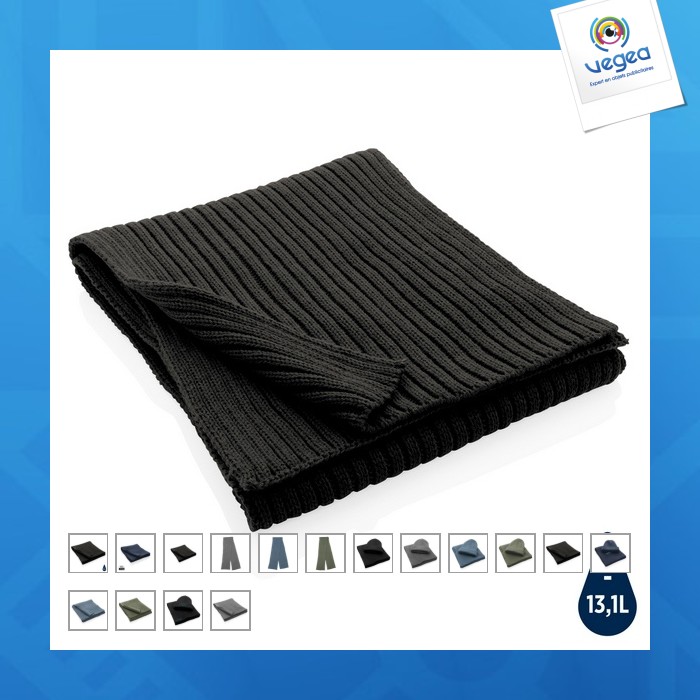 écharpe personnalisée tricotée 180x25cm impact aware™ polylana®