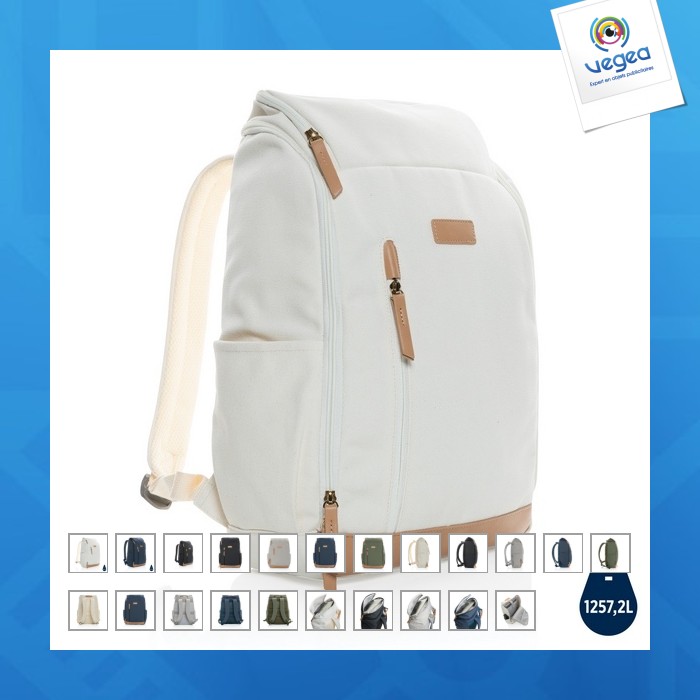 Sac à dos personnalisé ordinateur en toile recyclé