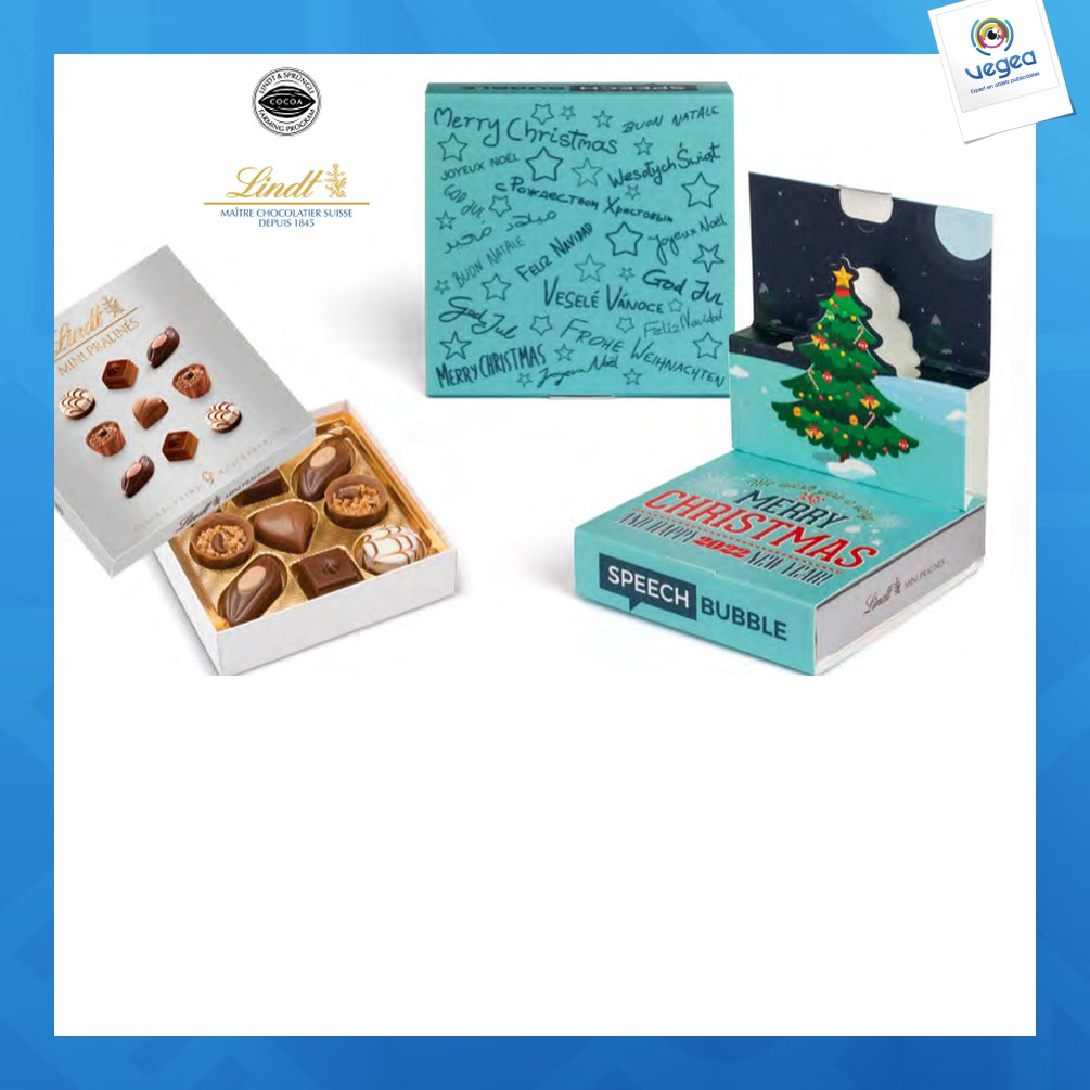 Mini pralinés lindt dans un carton pop-up