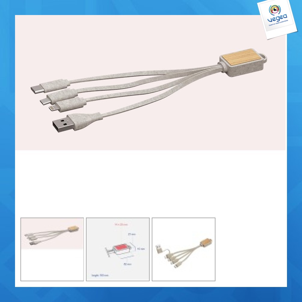 Connecteur multiple en fibre de blé