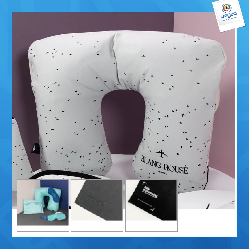 Coussin de voyage publicitaire microfibre