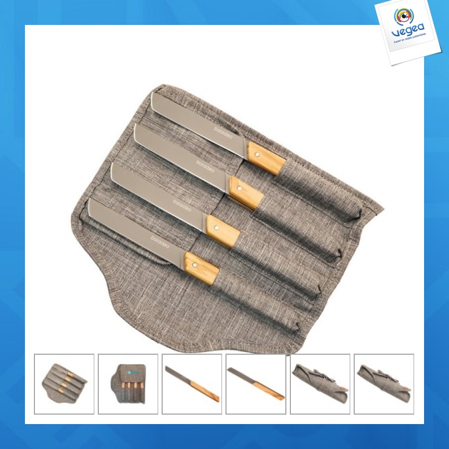Set de 4 couteaux de table personnalisables 'stavanger', olivier