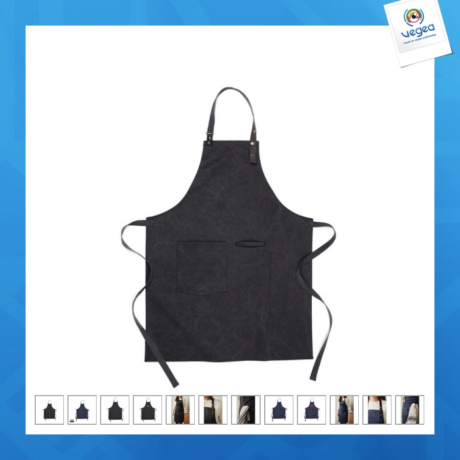 Tablier personnalisable 40% polyester recyclé et 60% coton recyclé