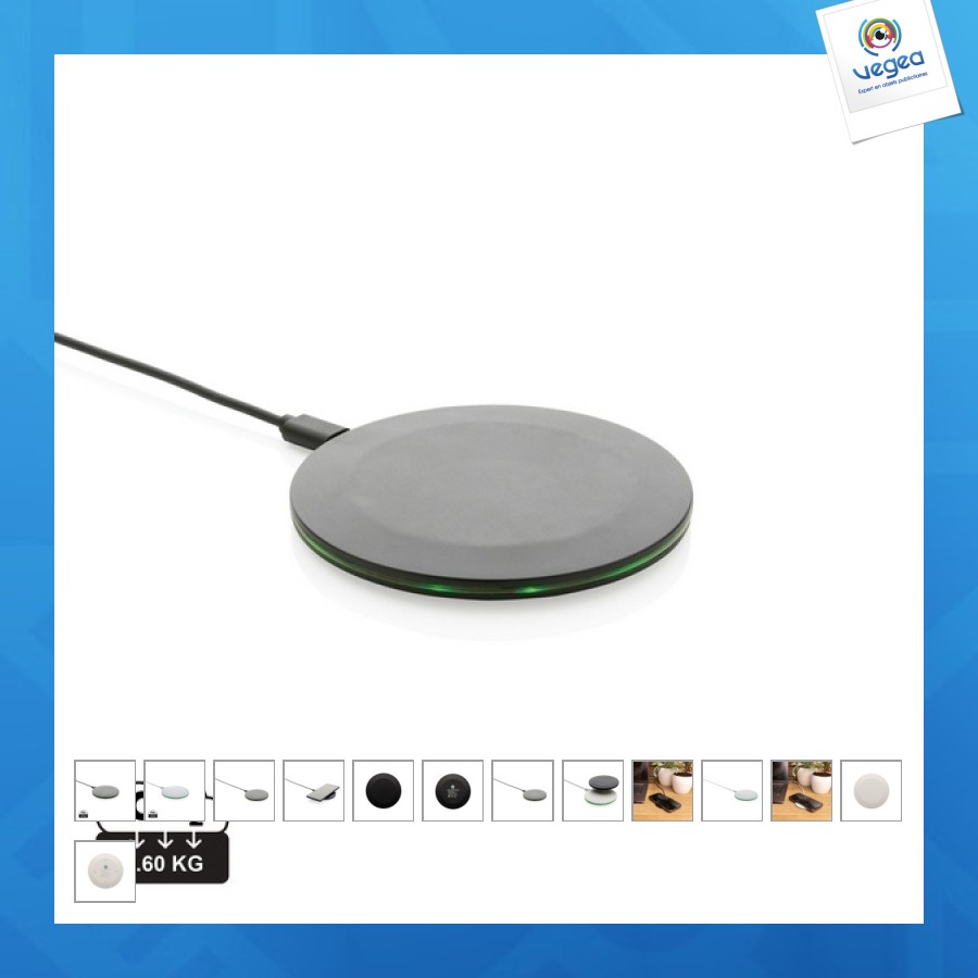 Chargeur rapide sans fil 15w en plastique recyclé rcs