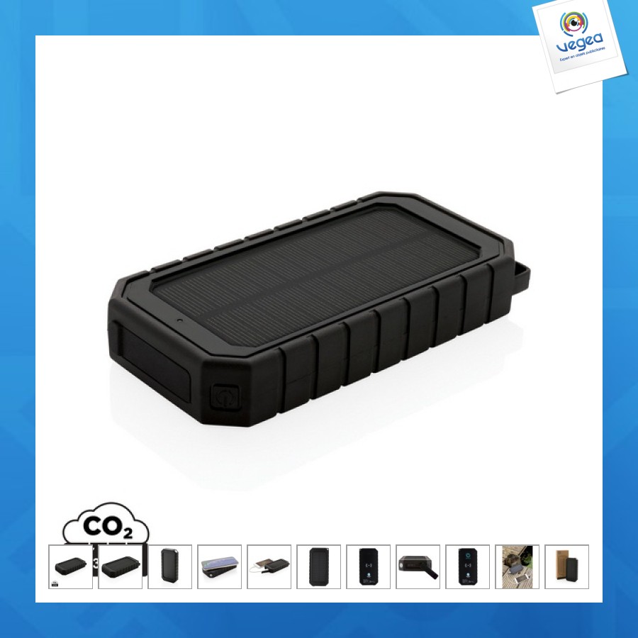 Powerbank solaire 10.000mah et 10w en plastique recyclé rcs