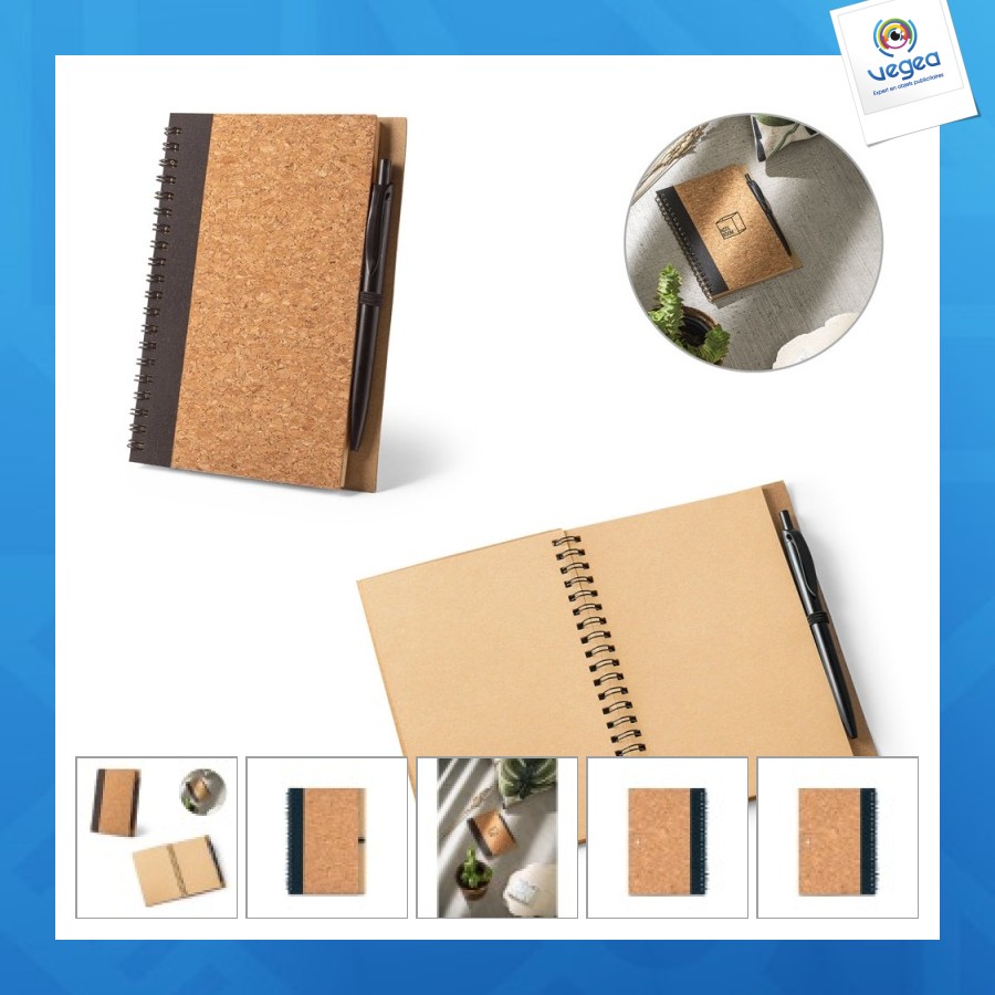 Bloc-notes en liège personnalisable a5