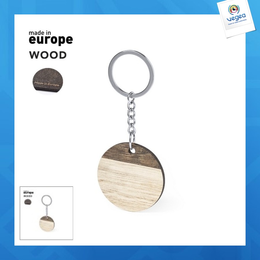 Porte-clés en bois publicitaire