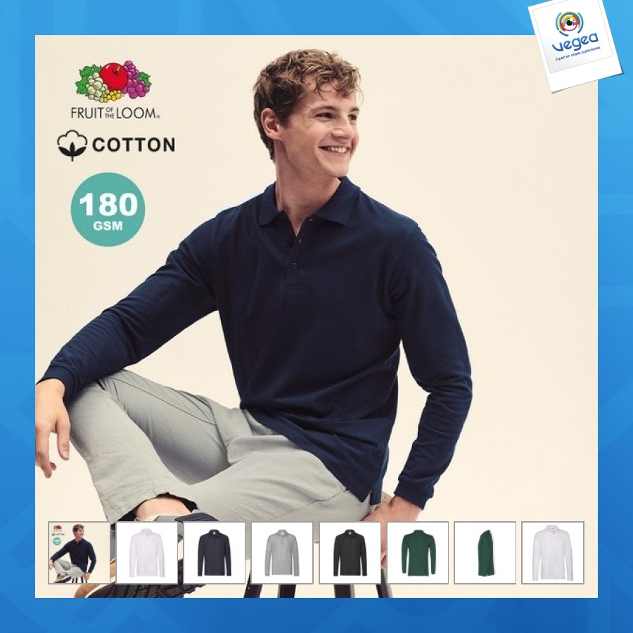 Polo personnalisable adulte premium long sleeve