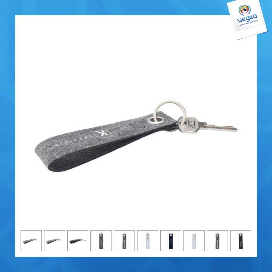 Felt keyring porte-clés personnalisable rpet