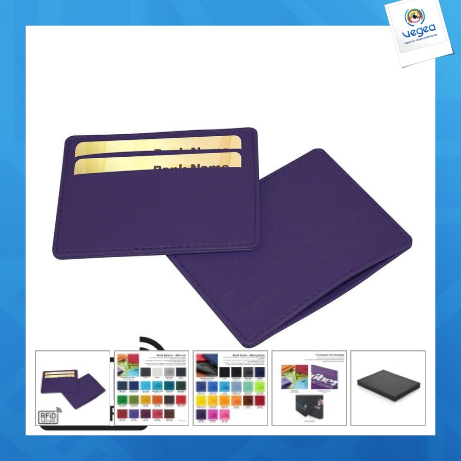Porte-cartes slim anti-rfid en pu