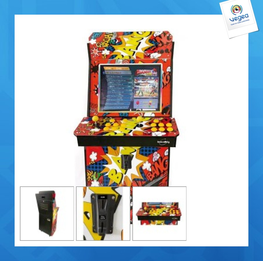 Borne arcade avec logo 1500 jeux