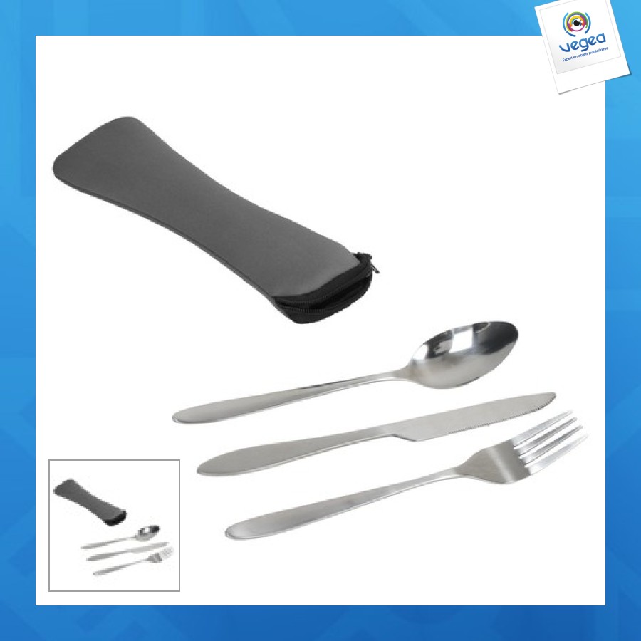 Set de 3 couverts publicitaire de table
