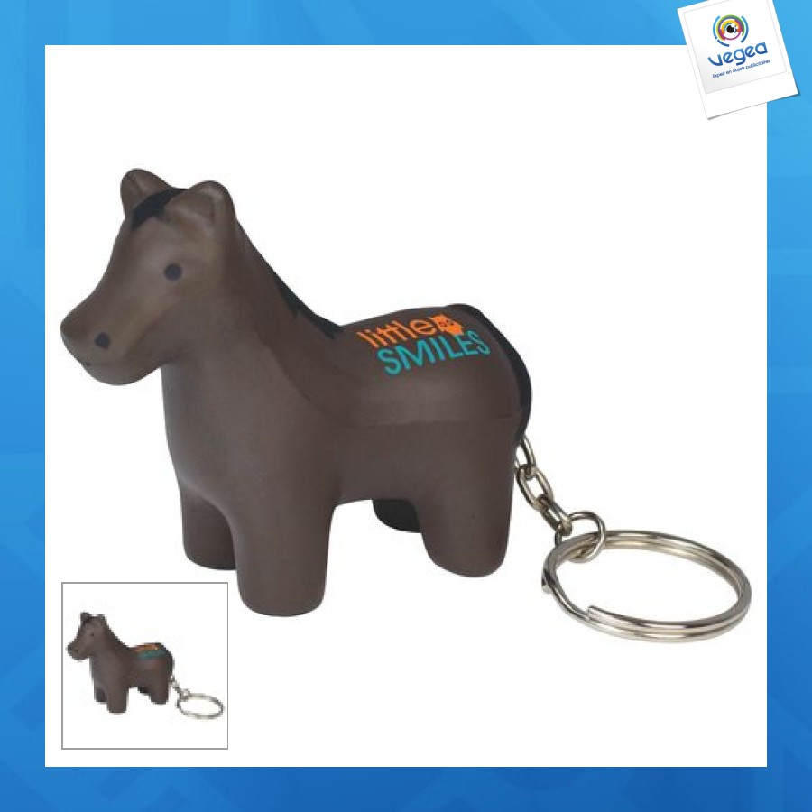 Porte-clés cheval anti-stress personnalisable