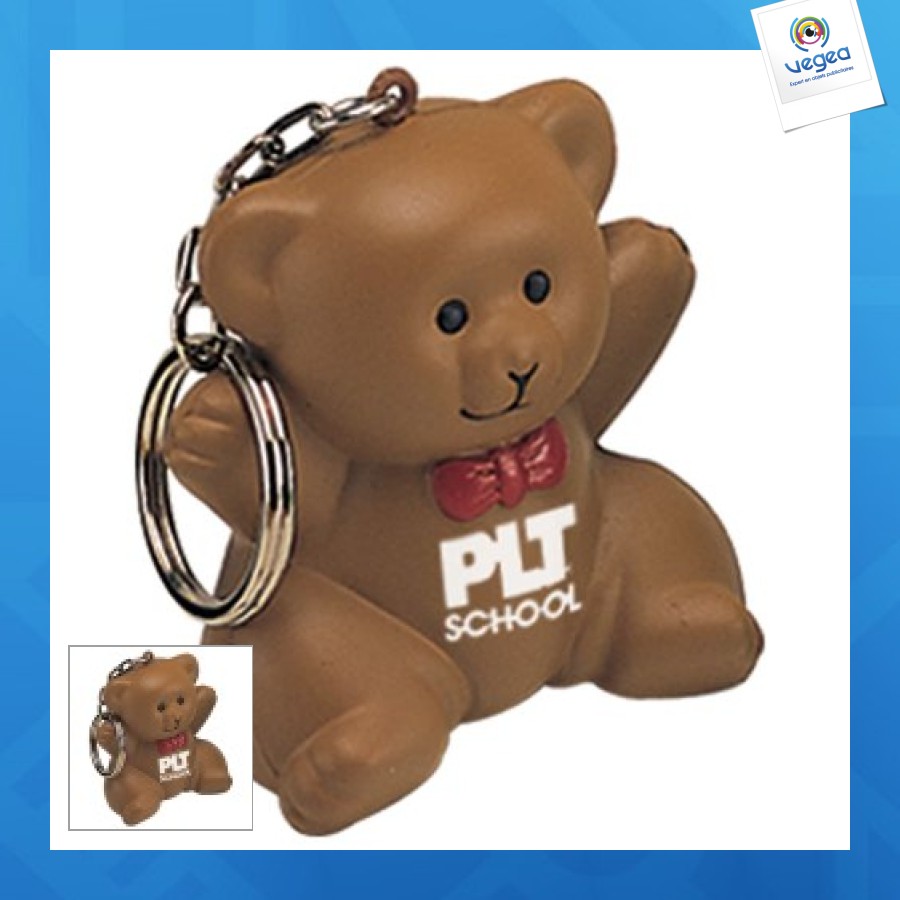 Porte-clés ours en peluche anti-stress