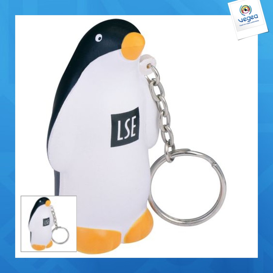 Porte-clés pingouin anti-stress personnalisé