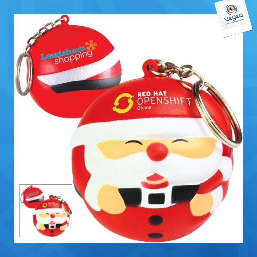 Porte-clés père noël anti-stress