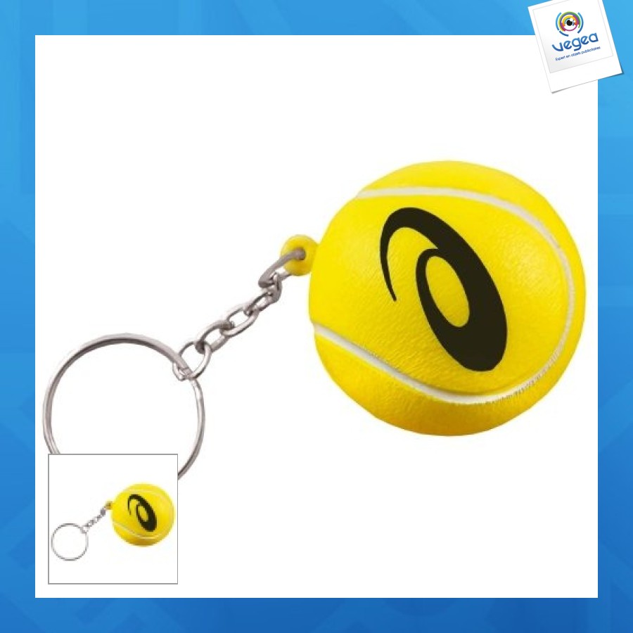 Porte-clés tennis publicitaire anti-stress