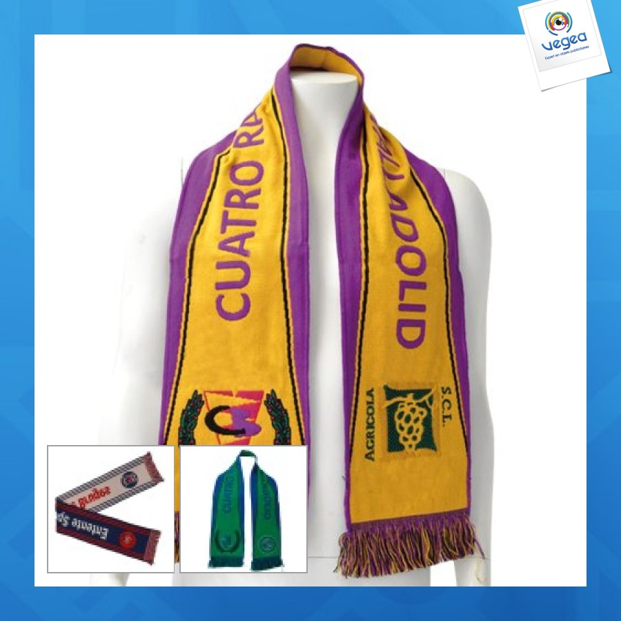 écharpe de supporter personnalisée tissée 1 face