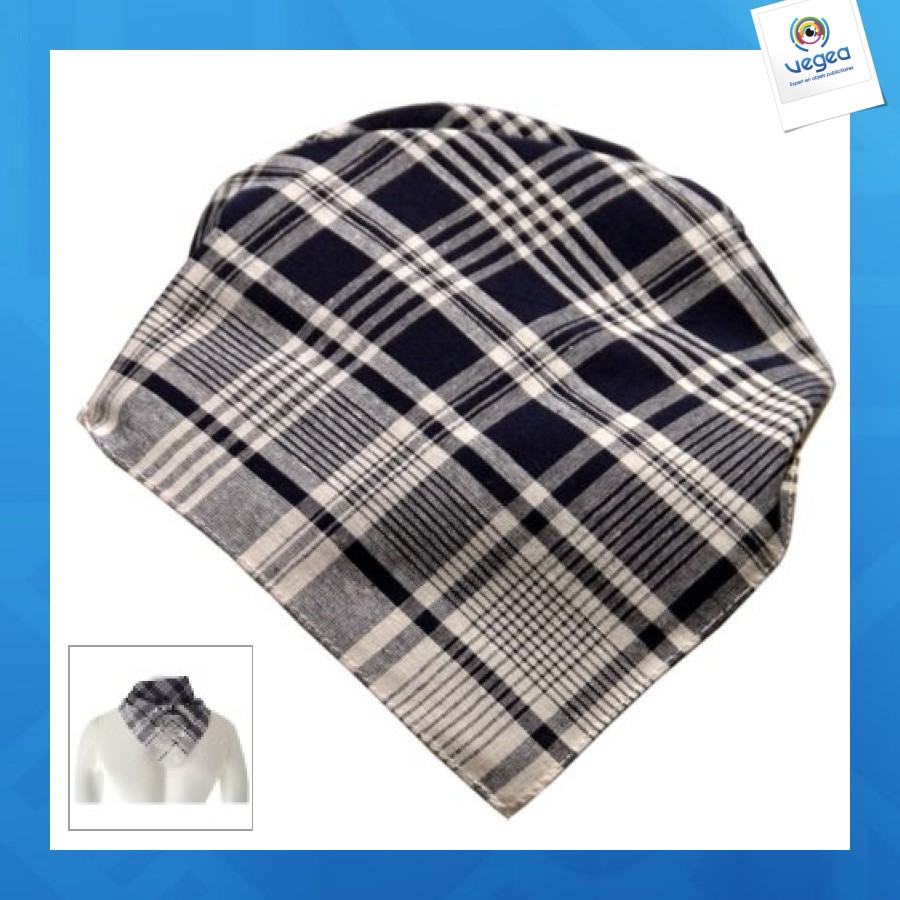 Foulard promotionnel carré bleu hierbas importation