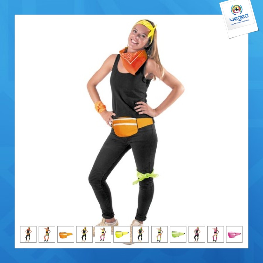 Sac banane personnalisable orange fluo